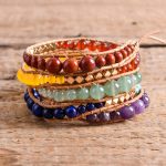 YGLINE Boho Handmade Wrap Leather Tube Crystal Stone Bracelet for Women - Image 3